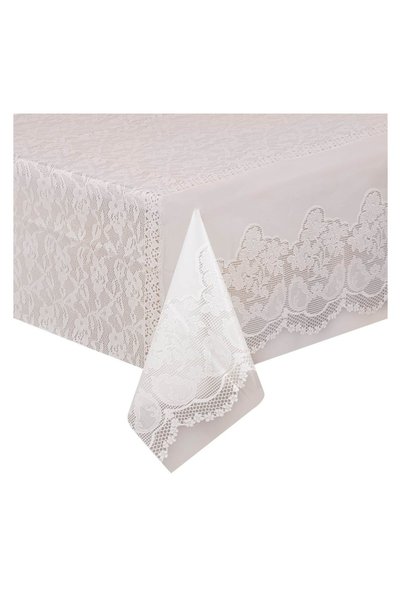 OEM Față de Masă din Plastic Transparenta cu Model Dantela Albă 137x274 cm – ...