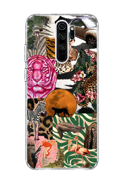 lelia حافظة هاتف شفافة مطبوعة بتصميم Wild Animal Collage متوافقة مع هاتف Redm...