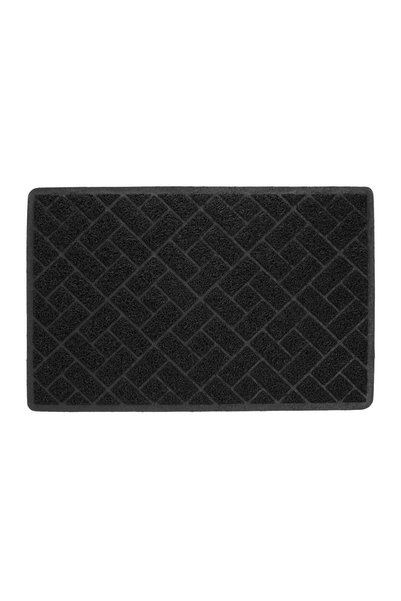 OEM Covoraș Intrare Negru 60x40 cm, Suprafață Frotte cu Model Încrucișat