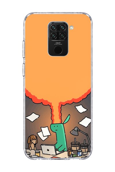lelia حافظة هاتف شفافة مطبوعة بطبعة ديناصور أخضر مضحكة متوافقة مع هاتف Redmi ...
