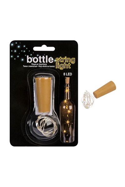 OEM Dop Decorativ pentru Sticle cu LED Alb Cald, Sârmă Flexibilă 70 cm – 3 Ba...