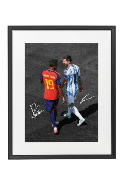 Boomah Accessories Lionel Messi and Lamine Yamal Printed Autograph Framed Pos...