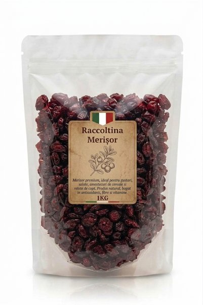 RACCOLTINA Merișor Uscat Premium 1KG – Fructe Uscate Naturale, Bogate în Antioxidanți