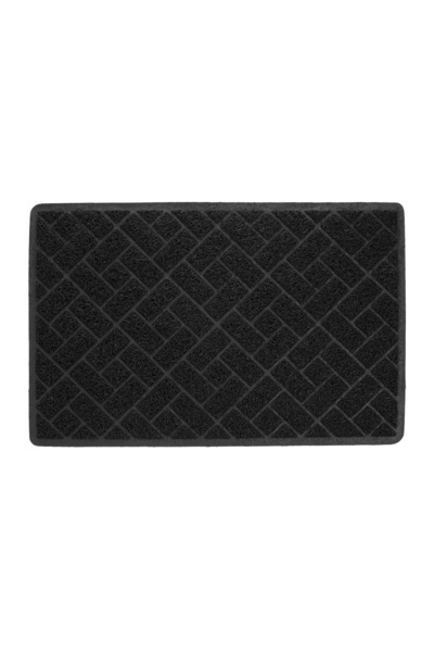 OEM Covoraș Intrare Negru 60x40 cm, Suprafață Frotte cu Model Încrucișat