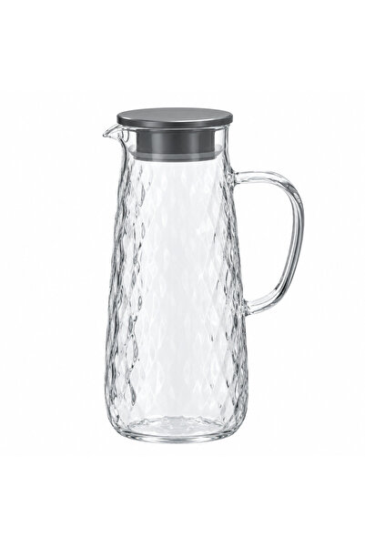 Diamonds Textured Glass Jug with Lid – 1.4 Litres