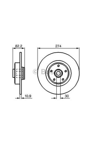 Bosch ARKA FREN AYNASI (DISKI) LAGUNA II 1,6 / 1,8 / 1,9 / 2,0 SCENIC II 2,0DCI