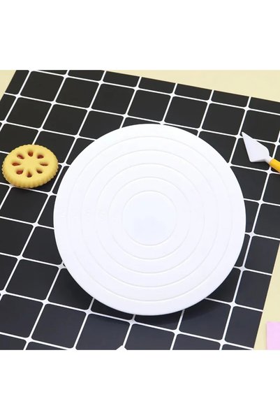 Choice white DIY Cake Rotary Table Mini Plastic Fondant Cake Turntable Revolv...