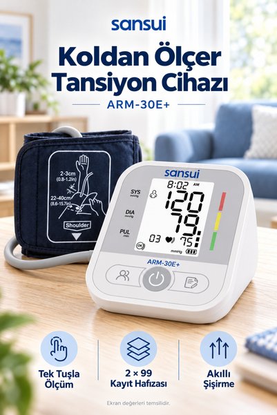SANSUI PİLLİ KOLDAN ÖLÇER DİJİTAL TANSİYON ALETİ - BEZ ÇANTALI