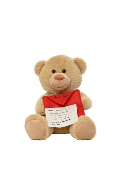craftivio 45 cm Plush Teddy Bear with Letter – Red Teddy Bear with Envelope for You, Gift for Your Loved One