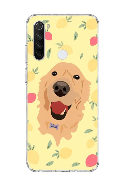 lelia حافظة هاتف شفافة متوافقة مع Redmi Note 8 مطبوعة باللون الأصفر على شكل ك...