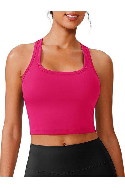 GENERAL PINSPARK Sports Bra Longline Racerback Tank Tops for Women Padded Wor...