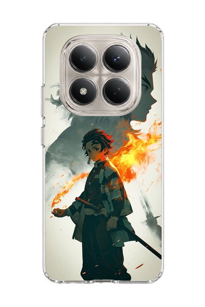 lelia حافظة هاتف شفافة مطبوعة بتصميم Anime Fire Shadow متوافقة مع Redmi Note ...