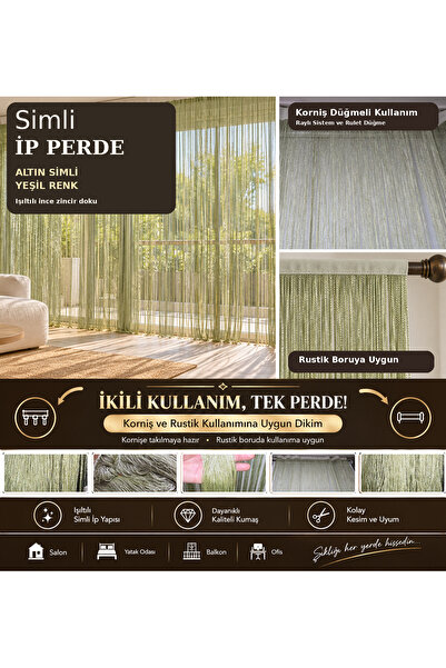 AKÇA TEKSTİL Drapes - Multicolor - 1 Piece