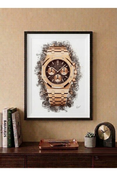 Boomah Accessories Audemars Piguet 'Royal Oak Rose' Watch Framed Poster 30x40...
