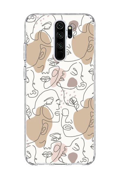 lelia حافظة هاتف شفافة مطبوعة بوجه امرأة من خط واحد متوافقة مع Redmi Note 8 Pro