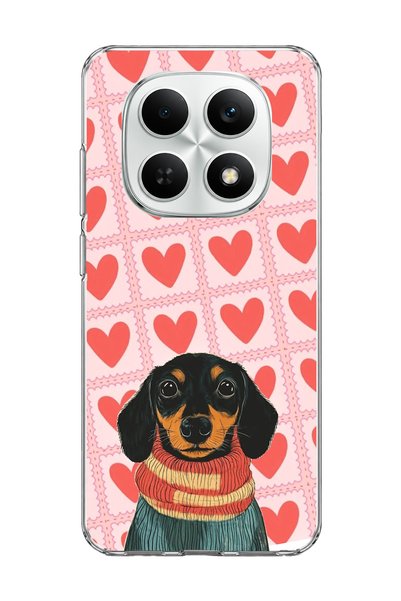 lelia Redmi Note 15 4g Compatible Sausage Dog Red Heart Printed Transparent P...