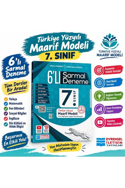 Evrensel İletişim Yayınları TÜRKİYE YÜZYILI 7.SINIF MAARİF MODEL DENEME SARMA...