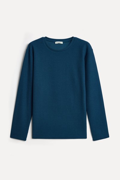 Mudo Men's Indigo Crew Neck Long Sleeve T-Shirt