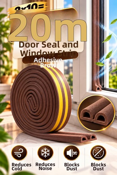 Tasarım Evi 2x10=20 Mt Door Tape And Window Wick Tape Adhesive Brown