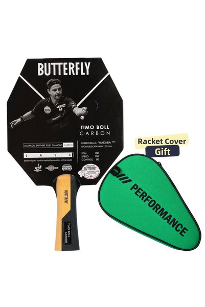 BUTTERFLY Timo Boll Carbon Table Tennis Racket Ittf Approved - with Racket Cover