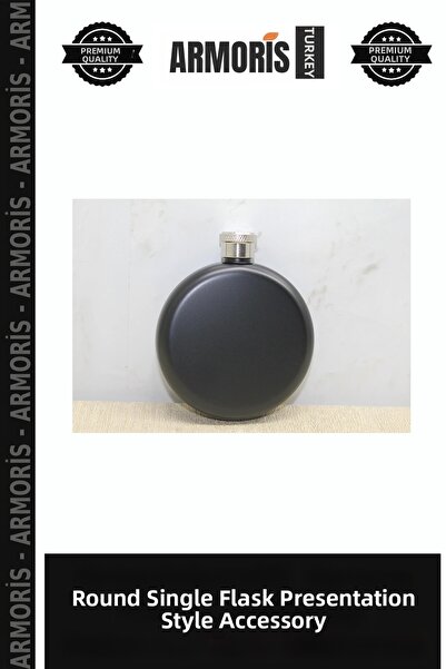 Armoris Round Single Flask Presentation Container Pocket Flask Style Accessory