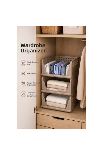 Piev Stackable Clothing Organizer with Sliding Shelf System for Inside the Cl...