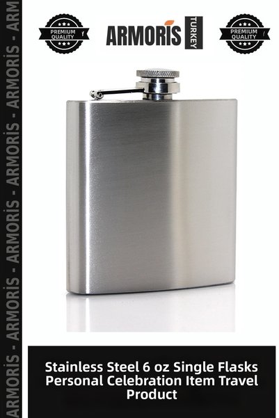 Armoris Stainless Steel 6 oz Single Flask Individual Container Celebration It...