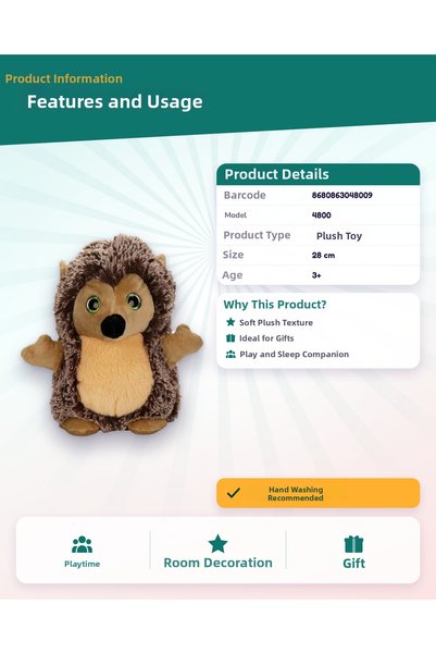 ATABY Plush Hedgehog 28 cm 4800