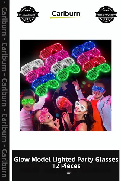 Carlburn Glow Model Lighted Blinds Party Glasses 12 Pieces Night Entertainmen...