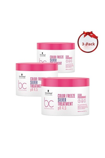 schwarzkopf professional 3 قطع من قناع الشعر الفضي الواقٍ من الألوان، عاكس لل...