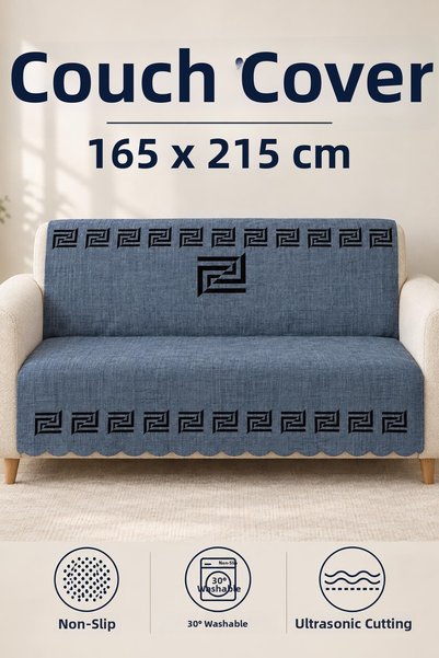 ALANUR Multi-Purpose Velvet Sofa Cover with Non-Slip Sponge 165X215 cm Modern...