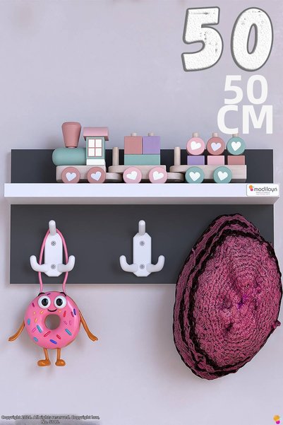 Modilayn KEDİ 9 شماعات تعليق لغرفة الشباب مع 3 خطافات (46.4×19 سم) - تصميم أن...