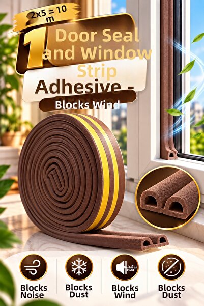 Tasarım Evi 2X5=10 Mt Door Tape and Window Wick Tape Adhesive Brown