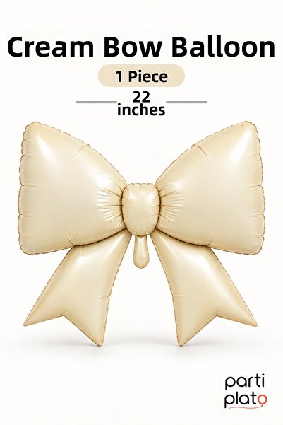 era balon Cream Bow Foil Balloon 22 Inch 1 Piece Birthday Baby Shower Party D...