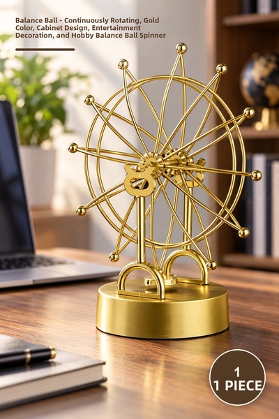Yenilig 1 Piece Balance Ball – Gold Color with Continuously Moving Ferris Whe...