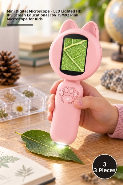 Yenilig 3 Pieces Mini Digital Microscope – Educational Toy with Led Lights an...