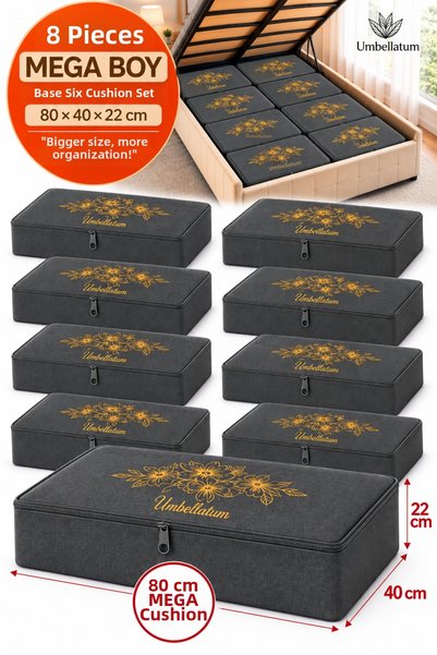 umbellatum 8 Pieces Mega Size under Bed Storage Bag Set 80X40X22 cm |   Quilt...