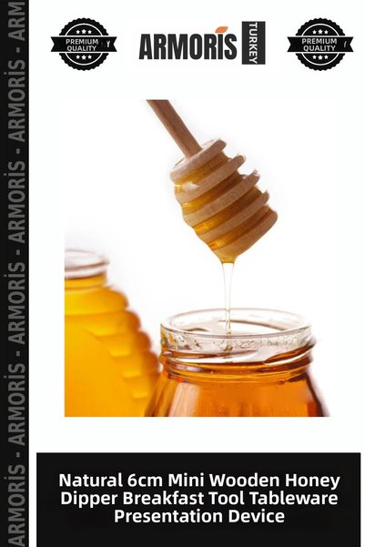 Generic Brand ملعقة عسل خشبية طبيعية صغيرة الحجم 6 سم، أداة إفطار، أدوات مائد...