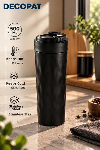 Decopat 500 ml Tea & Coffee and Stainless Steel Thermos Bottle with Lid That ...