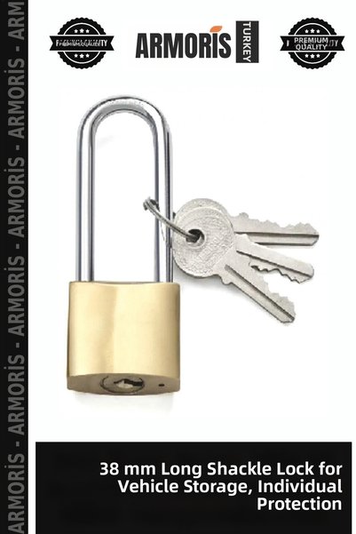 Armoris Yellow Long Padlock 38 mm Security Tool Warehouse Lock Individual Pro...