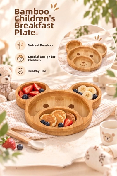 Bayev Bamboo Children's Breakfast Plate 2420 Decorative Food Plate