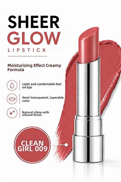 Pierre Cardin Sheer Glow Lipstick - Moisturizing Lipstick with a Glossy Finis...