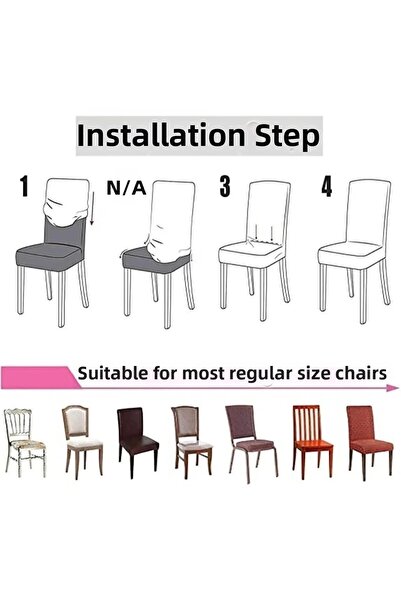 BASHTUGH TİCARET Wellsoft Fabric High Quality Chair Cover Elastic Washable Non Slip Kitchen Diner Chair Cover Chair Cover Single Piece