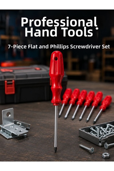 Lisinya Professional 7 Piece Screwdriver Set with Ergonomic Handle Hand Tool -
