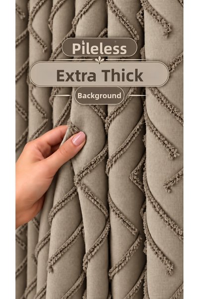 Yuka Mink Tassel Linen Background Curtain with Extrafoam Drawstring, Without ...
