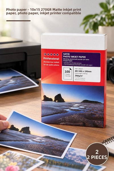 Yenilig 2 pieces of photo paper - 10x15 270gr matte inkjet printing paper, ph...