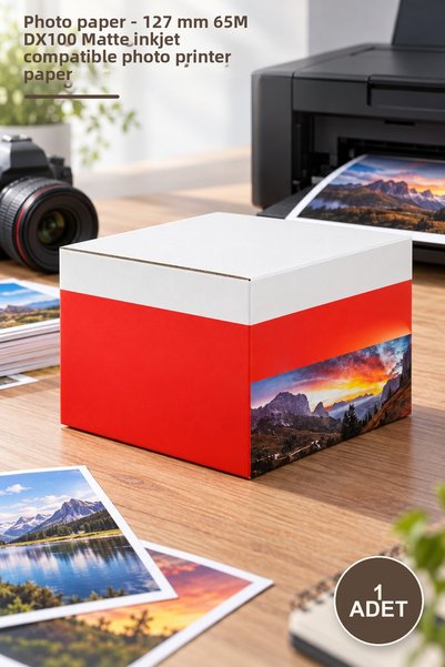 Yenilig 1 bucată hârtie foto – 127 MM 65M DX100 Imprimantă mată compatibilă c...