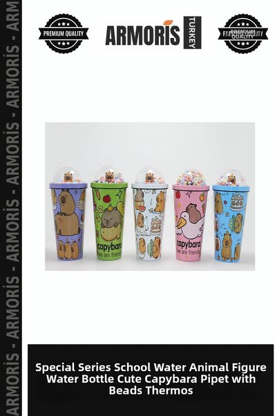 Armoris Special Series School Water Bottle with Animal Figures, Cute Capybara...