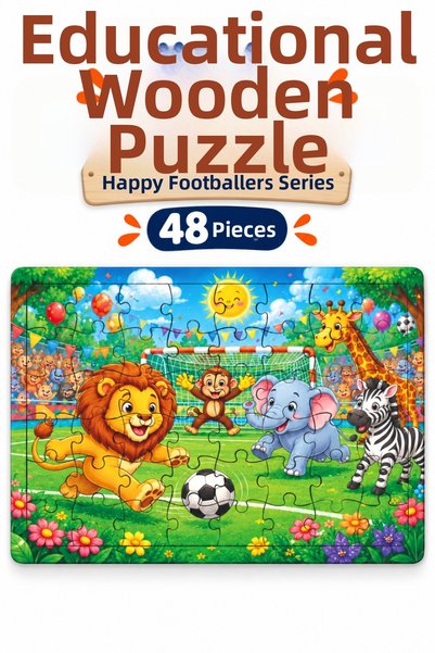 212toyzz 48 Pieces Cheerful Football Players Themed Puzzle Children's Educati...