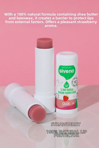 Siveno 100% Natural Lip Protector Strawberry Herbal Lipbalm Lip Cream Moisturizer Shine Repair 6 G